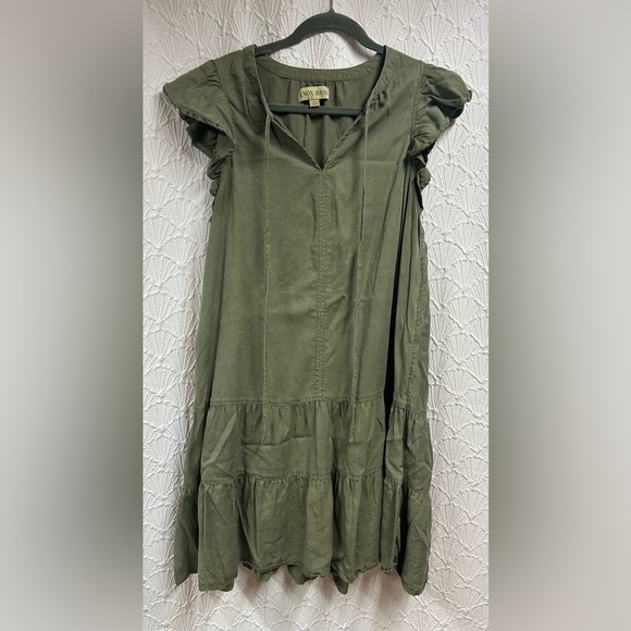 Knox Rose Large Olive Green Lyocell Dress - Picture 4 of 7